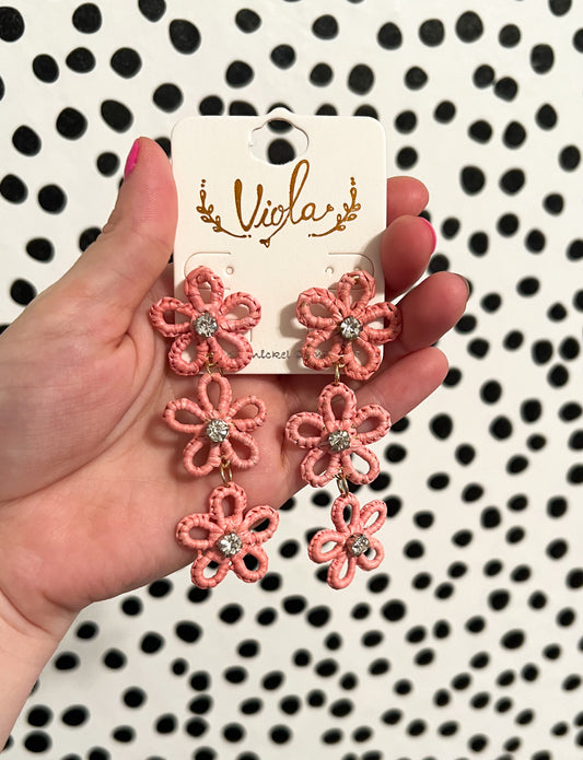 Viola Flower Earrings