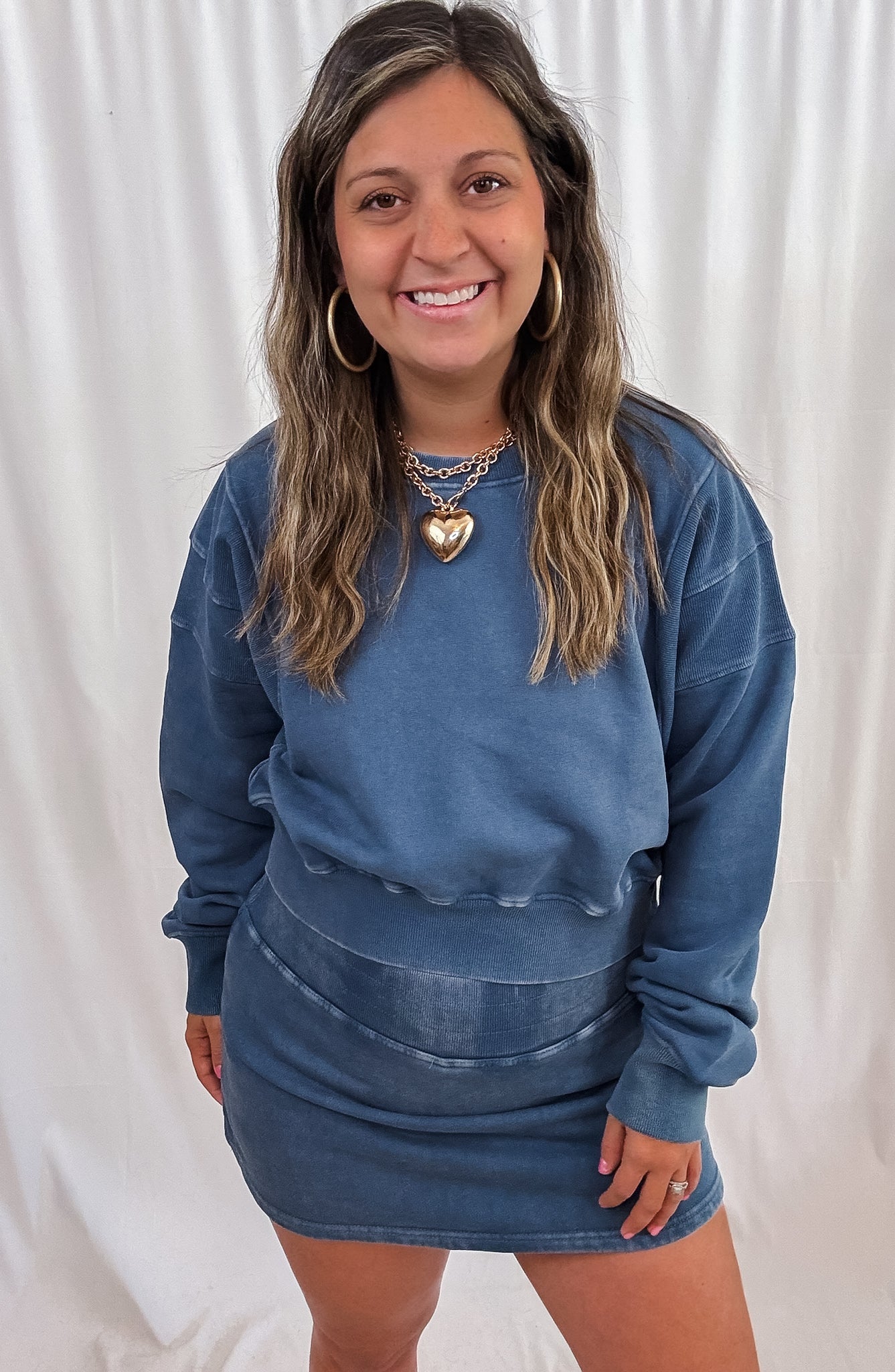 Mineral Wash Luxe Cropped Sweatshirt