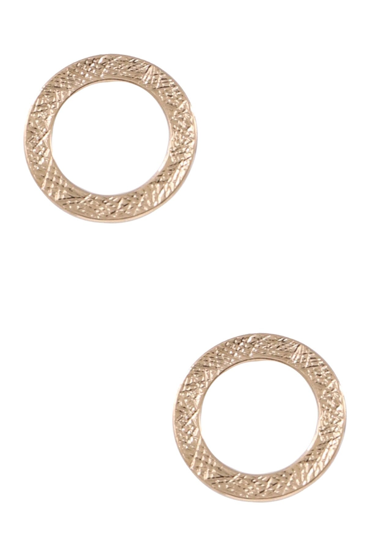 Circle Disc Stud Earrings