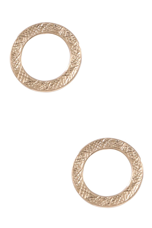 Circle Disc Stud Earrings