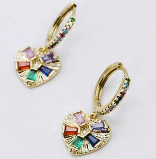Rainbow Heart Earring